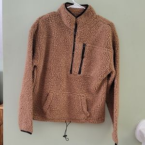 Large Tan Women's Halfzip Pullover